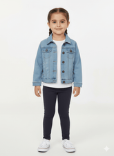 GIRLS DOUBLE POCKET DENIM JACKET - Smgarment's